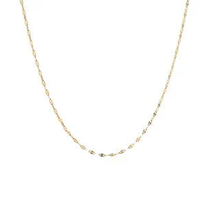Minimalist 18K gold plated titanium steel lip chain necklace base layer chain for women