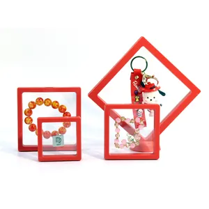 Portagioie a Sospensione 3D in Pellicola PE Custodia per Gioielli Trasparente Antipolvere per Orecchini Anelli Bracciali Scatola Espositiva