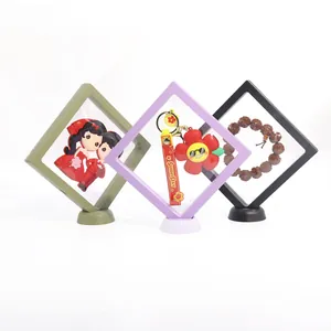 Set di tre scatole espositive per gioielli in pellicola PE 14x14cm colorate con supporti robusti