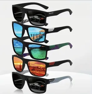 5-pack polarized sunglasses for men with mirrored lenses and stylish patterned temples