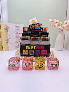 Jouets de balles à presser Halloween à paillettes avec visages moches