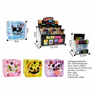 Jouet antistress Halloween cube de maltose transparent pour enfants et adultes