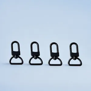 Lot de 4 mousquetons pivotants en acier inoxydable 316 noir mat pour sacs et bagages