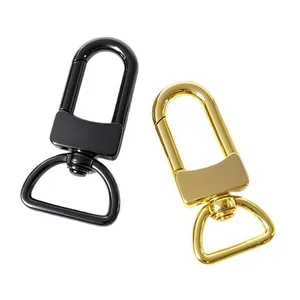 Mousquetons en acier inoxydable 316 plaqué or 18 carats et noir pour accessoires de bagagerie