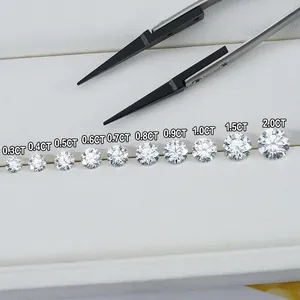Professional comparison of round brilliant lab-grown diamonds from 0.3CT to 2.0CT sizes