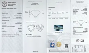 Detailed IGI report for a 6.06 carat heart-shaped fancy vivid pink lab diamond