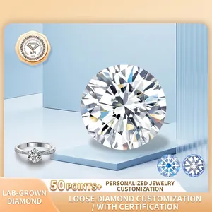 Diamante Coltivato in Laboratorio Taglio Brillante Rotondo Con Certificato IGI Pietra Sciolta Sintetica HPHT Per Gioielli