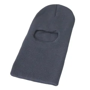 Dark grey knitted single-hole ski mask balaclava for outdoor winter thermal protection