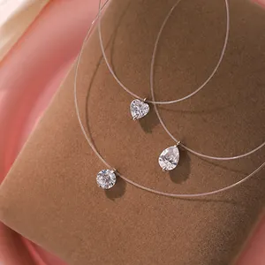 S925 sterling silver necklace showing UV light color-changing zircon detail view