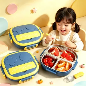 Boîte à lunch compartimentée en inox pour enfants design console de jeux portable