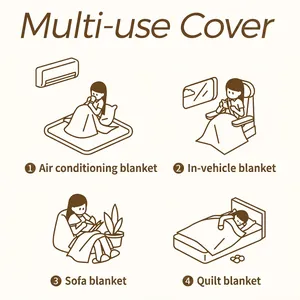 Illustrazione della coperta multiuso in ciniglia per divano, auto, aria condizionata e letto