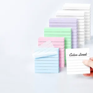 Notas Adhesivas Transparentes Rayadas PET Impermeable Morandi Coloridas Bloc De Notas Autoadhesivas Para Oficina Escuela Plan