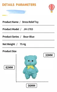 Spécifications détaillées du produit et dimensions pour le jouet à presser ours bleu