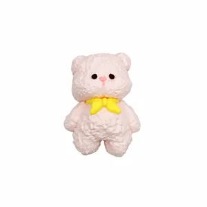 Jouet squishy ours rose mignon en silicone souple à rebond lent pour le stress