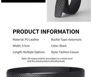 Detailed view of black checkered men's belt strap showing microfiber texture and 3.5cm width