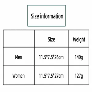Detailed size and weight chart for ladybug plush dolls in male and female versions