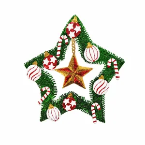 Detailed dimensions of Christmas star sequin patch, 30x28cm size and 14g weight.