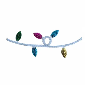 Sequin Christmas light string patch with dimensions 26x9.5cm and 2g weight
