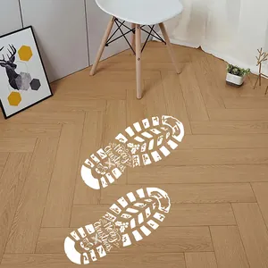 Autocollants de sol empreintes de Père Noël blancs pour décoration de Noël festive