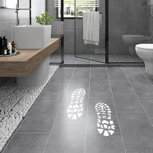 Autocollants de sol empreintes de Père Noël blancs pour décor de Noël festif chic