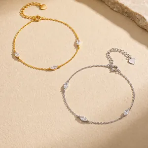Eleganti bracciali in argento sterling 925 con zirconi marquise in oro e argento.