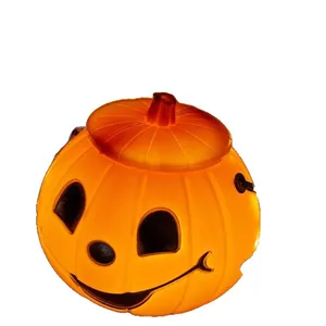 Luminous Halloween pumpkin lantern candy bucket for kids trick-or-treating prop