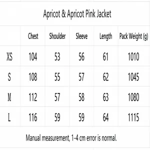 Detailed size chart for women's loose wine red leather jacket showing measurements