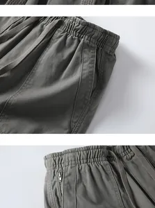 Detailaufnahme des elastischen Bunds mit Kordelzug und Reißverschlusstasche bei Baumwollshorts