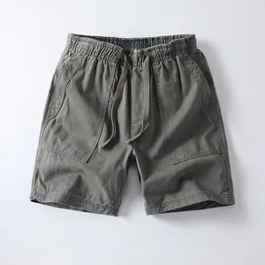 Klassische Herren-Baumwollshorts im Retro-Stil mit elastischem Bund und Taschen