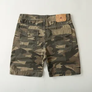 Vintage men's camouflage cargo shorts in durable cotton with back flap pockets