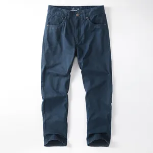 Vintage relaxed-fit straight-leg cotton trousers for men in deep teal washed finish