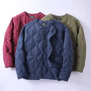 Chaquetas acolchadas M65 estilo retro americano en tres colores, diseño de rombos.