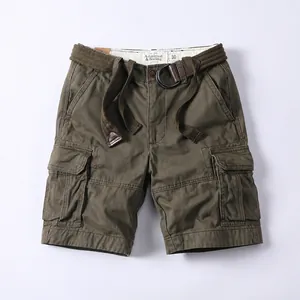 Herren Casual Cargo-Shorts mit Gürtel und Knopfleiste in attraktivem Olivgrün