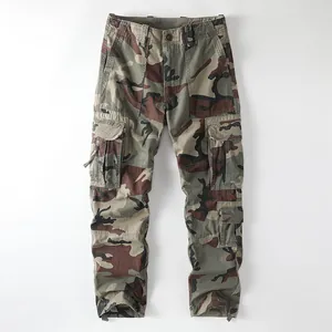 Herren Vintage Tarnmuster Cargohose Amekaji Multi Pocket Gerades Bein Casual Lockere Baumwollhose Für Herbst Frühling