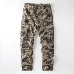 Herren Vintage Tigerstreifen Camouflage Cargo Hose mit praktischen Mehrfachtaschen Design