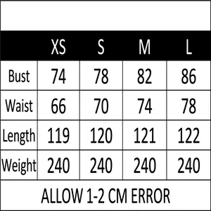 Größentabelle für geblümtes Chiffon-Maxikleid mit Brust- und Taillenmaßen für Damen