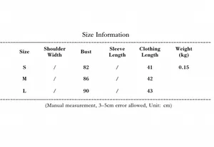 Detailed size chart for women halter neck crop top including bust and length in cm