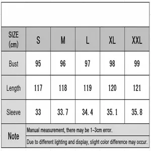 Detailed size chart table for the round neck ruffle casual resort dress with measurements.