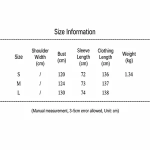 Detailed size chart for women's lapel single-breasted waist woolen coat in S, M, L