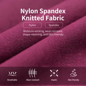 Gros plan sur le tissu en nylon et spandex pour combinaison de yoga, texture douce