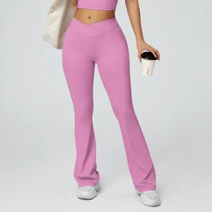 Pantaloni da yoga svasati a vita alta con effetto push-up per il fitness e la corsa