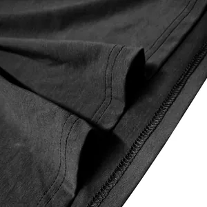 Close-up detail of high-quality stitching and breathable fabric of men's Henley shirt
