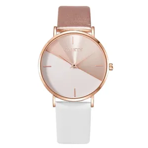 Detailed view of GAIETY women's watch with two-tone rose gold and white dial.