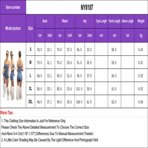Detailed size chart for denim tube top jumpsuit NY8187 with bust and waist measurements