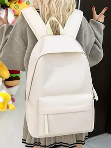 Minimalistischer weißer Rucksack mit großem Fassungsvermögen für Studenten