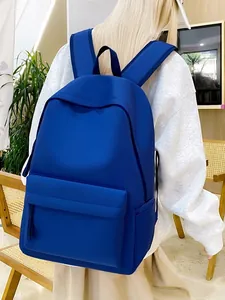 Minimalistischer kobaltblauer Rucksack mit großem Fassungsvermögen für Schule und Reisen