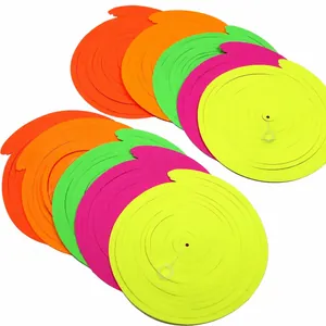 Detail of neon spiral paper ornaments for fluorescent birthday party decor