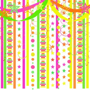 Vibrant neon fluorescent paper garland streamers set for glow party birthday decorations