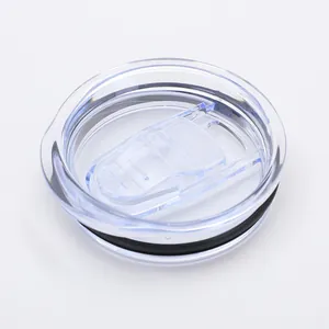 Clear transparent lid for 20oz tumbler cup with sliding closure and seal