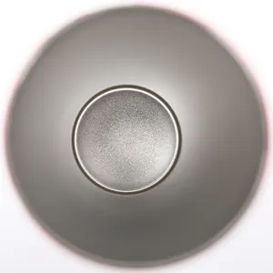 Macro top view of 20oz stainless steel tumbler interior showing metallic matte texture